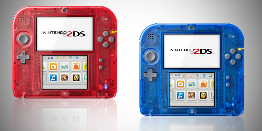Nintendo annonce les 2DS rouge et bleu transparent pour Pokémon
